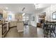 Well-designed kitchen provides tile floors, modern appliances, and a seamless transition to the nearby living area at 603 Ophelia Dr, Avon, IN 46123