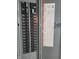 Close up of breaker panel indicating amperage for house circuits at 2828 Robson St, Indianapolis, IN 46201