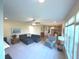 Open concept living room, kitchen and dining area with hardwood floors at 5211 Nicodemus Dr, Plainfield, IN 46168