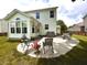 Backyard patio with comfortable seating and lush landscaping, offering a relaxing outdoor space at 5211 Nicodemus Dr, Plainfield, IN 46168