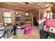 This attic is insulated and provides extra storage at 1612 S Jeanne Ct, New Palestine, IN 46163