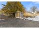 Storage shed in backyard with gravel area at 2103 Danbury Dr, Indianapolis, IN 46231