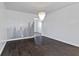 Bedroom with a forest mural and dark hardwood floors at 2103 Danbury Dr, Indianapolis, IN 46231