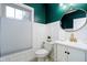 Stylish powder room with white vanity and dark green walls at 4729 Pearcrest Way, Greenwood, IN 46143