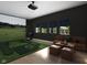 Entertainment room featuring a golf simulator, putting greens, and comfortable seating at 1717 Beaufain St, Carmel, IN 46032