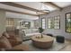 Cozy living room with exposed beams, modern furniture, and open-concept design at 1717 Beaufain St, Carmel, IN 46032