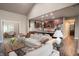 Open concept living room with kitchen views and built-in office space at 4429 Village Dr, Anderson, IN 46012