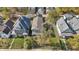 Aerial view showing house and surrounding homes at 628 N Beville Ave, Indianapolis, IN 46201