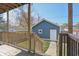 Deck overlooking backyard and detached garage at 628 N Beville Ave, Indianapolis, IN 46201