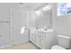 Bathroom with double vanity and tile flooring at 420 Charles Freer Ln, Whiteland, IN 46184
