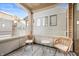 Cozy balcony with patterned tile flooring and neighborhood views at 504 N Park N Ave # 4, Indianapolis, IN 46202