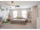 Bright ' bedroom features a daybed, decorative wall, and shelving for toys and books at 5573 Mahogany Dr, Noblesville, IN 46062