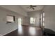 Open living room with soaring ceilings and hardwood floors at 5325 Bluff View Dr, Indianapolis, IN 46217