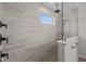 Modern shower with multiple shower heads and glass enclosure at 4996 Hummingbird Dr, Brownsburg, IN 46112