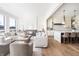Open concept living area, with kitchen, fireplace and living room at 11896 Spring Mill Rd, Carmel, IN 46032