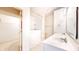 Modern bathroom featuring double sinks, walk-in shower, and walk-in closet at 1463 Hamilton Dr, Greenwood, IN 46143