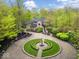 Stunning aerial view of estate with circular drive and manicured landscaping at 9468 Sullivan Pl, Zionsville, IN 46077