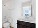 Clean bathroom featuring a vanity with white countertop and a shower/tub combo at 5759 Cr W 750 N, McCordsville, IN 46055