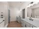 Bathroom boasts double vanity and modern fixtures at 5034 Bergamot Dr, Brownsburg, IN 46112