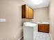 Laundry room with tile floors, cabinets, and utility sink at 6640 Greenridge Dr, Indianapolis, IN 46278