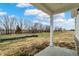 Back porch view overlooking a grassy field with trees in the distance at 18415 Depoe Ln, Westfield, IN 46074