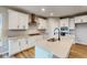 Open concept kitchen with island, stainless steel appliances and white cabinets at 5005 Carmine St, Brownsburg, IN 46112