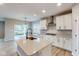 Open concept kitchen with island, stainless steel appliances and white cabinets at 5005 Carmine St, Brownsburg, IN 46112