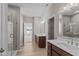 Elegant bathroom with double vanity, large shower, and modern fixtures at 5021 Carmine St, Brownsburg, IN 46112