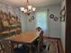 Dining room features a traditional wooden table and chairs, a decorative chandelier, and a picturesque mural at 6605 Donnelly Dr, Brownsburg, IN 46112