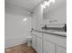Modern bathroom featuring a double sink vanity, sleek fixtures, and a shower-tub combination at 4180 Bozeman Way, Bargersville, IN 46106