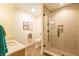 Well-designed bathroom featuring glass shower, sink vanity, and modern decor at 7258 N Richardson Dr, Morgantown, IN 46160