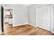 Bedroom with access to kitchen and double door closet at 2018 Rembrandt St, Indianapolis, IN 46202