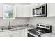 White shaker cabinets, granite countertops, and stainless steel appliances at 2018 Rembrandt St, Indianapolis, IN 46202
