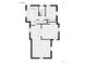 Detailed first floor plan showcases a spacious living room, two bedrooms, a bathroom, and a kitchen at 212 S Good Ave, Indianapolis, IN 46219