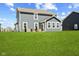 Back of a two-story home with green lawn and patio seating, perfect for outdoor gatherings at 1775 Beyers St, Fortville, IN 46040