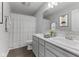 Charming bathroom featuring dual sinks and a modern shower at 1775 Beyers St, Fortville, IN 46040