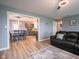 Comfortable living space seamlessly connects to the kitchen and dining area, great for entertaining at 104 W County Road 500 S, Clayton, IN 46118