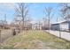 Fenced backyard featuring a mix of gravel and grass, offering a versatile outdoor space at 1829 New St, Indianapolis, IN 46203