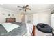Bright bedroom featuring a ceiling fan, and ample closet space at 8528 Quail Hollow Rd, Indianapolis, IN 46260