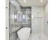 Modern bathroom featuring a luxurious bathtub, sleek fixtures, and a frameless shower for a spa-like experience at 5469 Harness Dr, Greenwood, IN 46143