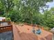 Spacious deck featuring a dining area and a cozy seating space overlooking the lush backyard at 620 Valley Dr, Martinsville, IN 46151