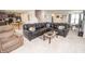 Spacious basement area with a seating area, dining space, and modern design at 975 Red Hills Ct, Lebanon, IN 46052