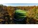 Picturesque view of the golf course from above, showcasing the manicured landscape, mature trees, and serene paths at 4325 Hamilton Run, Zionsville, IN 46077