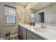 Bathroom featuring double sinks and stylish decor at 8131 Trailstay Dr, Camby, IN 46113