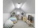 Cozy attic bedroom with a desk and plenty of natural light at 907 S East St, Indianapolis, IN 46225