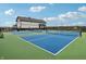 Community pickleball courts with nets and green and blue surface at 301 Lar Lan Dr, Danville, IN 46122