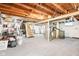 Unfinished basement offering a large open area and storage at 5441 E 17Th St, Indianapolis, IN 46218