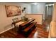 Charming dining room showcases stylish decor, hardwood floors, and seating for Gathering meals and entertaining at 562 Nelson Dr, Brownsburg, IN 46112