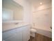 Bathroom featuring a vanity with countertop, toilet, and shower at 132 Velvet Hat Rd, Danville, IN 46122