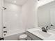 Clean bathroom with a shower/tub combo and vanity at 7098 Sterling Way, Brownsburg, IN 46112